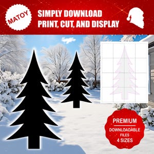 Simple Christmas Tree Silhouette Template | Holiday Yard Decor Stencil (Digital Download)