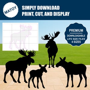 Moose Family Silhouette Templates | Yard & Wall Decor (Digital Download)