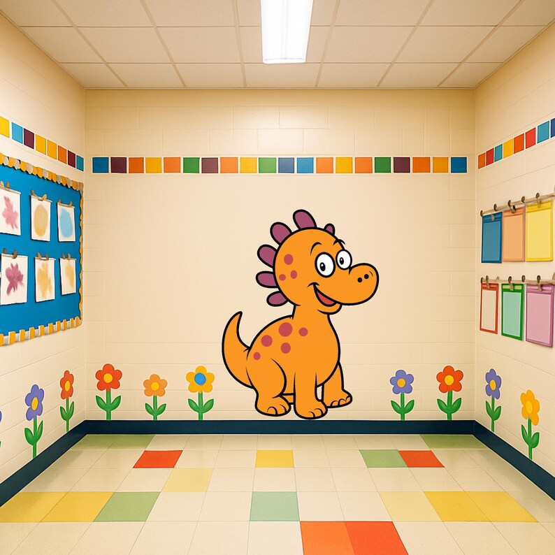 Cartoon Orange Dinosaur Template | DIY Party Decor (printable) - Etsy