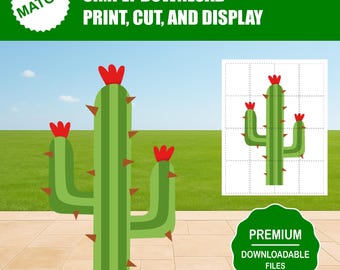 Cactus Printable Template | DIY Party Decor, Wall Art (Digital Download)