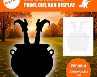 Witch Cauldron Silhouette | Halloween Party Decor (Printable PDF)