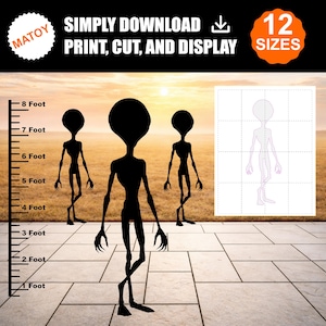 Alien Silhouette Template | Halloween Party, Yard Art (Digital Download)