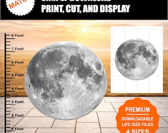 Plantilla de Luna Llena / Decoración de Pared con Temática Espacial (Descarga Digital)