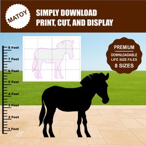 Zebrasilhouet | Safari levensgroot tuinkunstpatroon (digitale download)