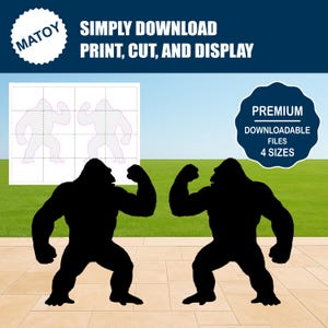 Sjabloon King Kong-silhouet | Afdrukbare gorilla-uitsnede (digitale download)