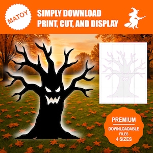 Haunted Tree Silhouette Template | Spooky Yard Art (Digital Download)