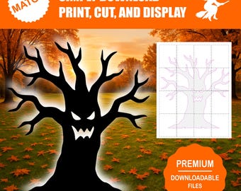 Haunted Tree Silhouette Template | Spooky Yard Art (Digital Download)