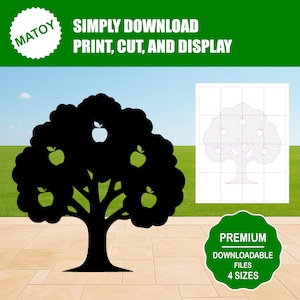 Apple Tree Silhouette Template | Farmhouse Decor, Crafts (Digital Download)