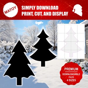 Plantilla de silueta de árbol de Navidad para decoración de jardín (descarga digital)