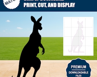 Kangaroo Silhouette Template | Printable Life-Size Pattern (Digital Download)