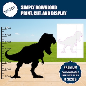 T-Rex Silhouette Template | Printable Dinosaur Cutout (Digital Download)