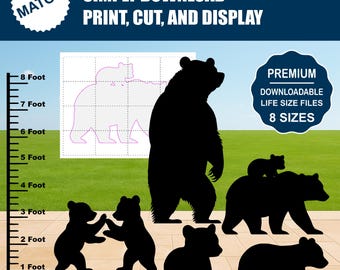 Bear Family Silhouette Templates | Yard & Wall Decor (Digital Download)
