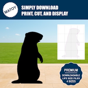 Groundhog Silhouette Template | Garden & Party Decor (Digital Download)