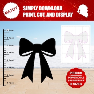 Christmas Bow Template | Printable Holiday Decor Silhouette (Digital Download)