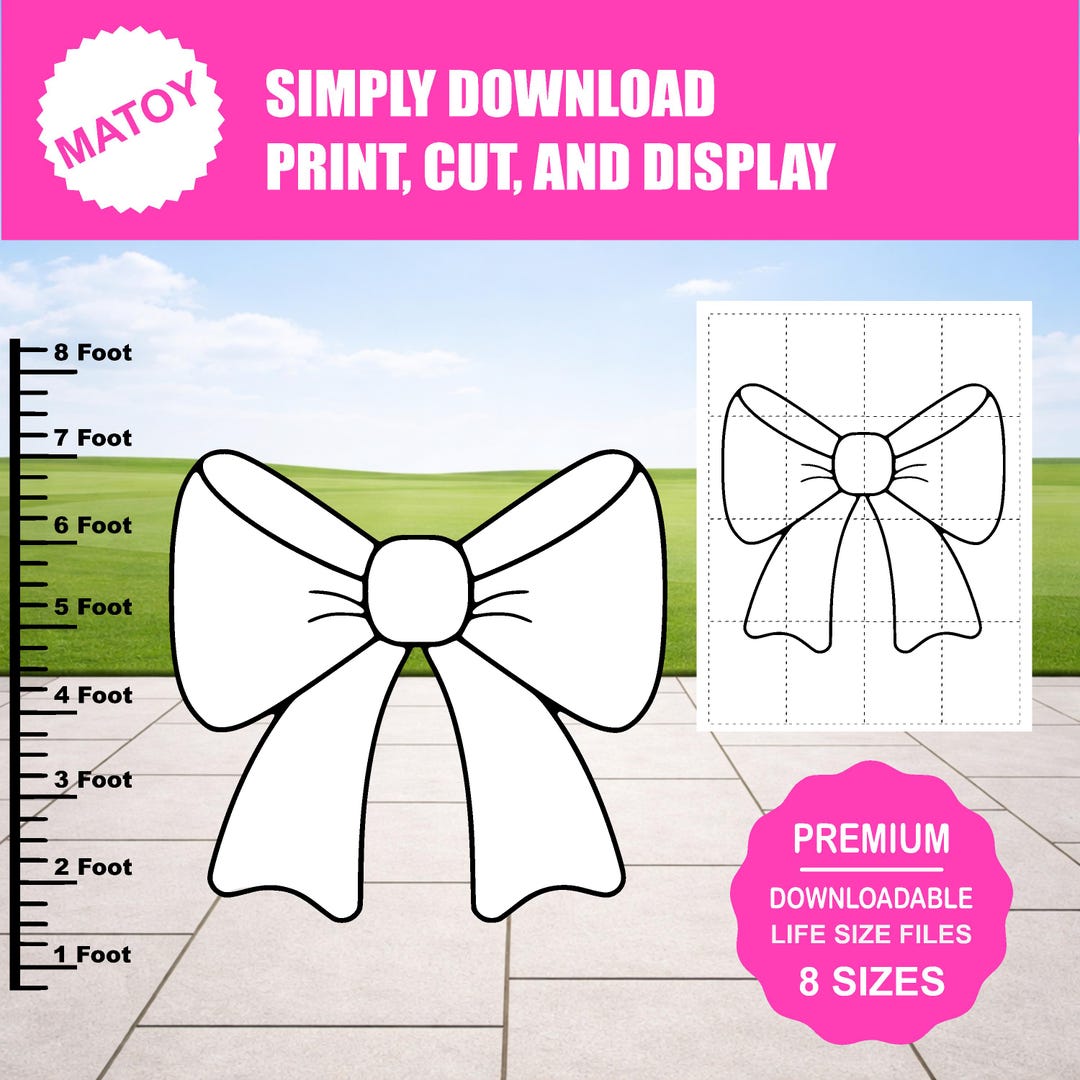 Bow Outline.pdf Bow Outline Printable | Party & Event Yard Art | Gift Bow Wall Decor ...