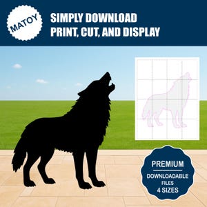 Dire Wolf Howling Silhouette Template | Party & Yard Decor (Digital Download)
