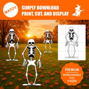 Skeleton Dance Yard Art Pattern | Printable Halloween Decor (Digital Download)