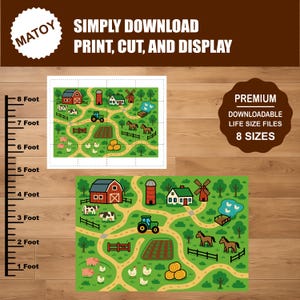 DIY Farm Kids Play Mat | Full-Color Printable Files | Farm Crafts and Activities | Playroom Decorations