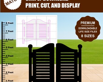 Saloon Doors Silhouette Template | Wild West Party Decor (Digital Download)