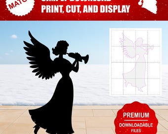 Angel with Trumpet Silhouette (Digital Download)