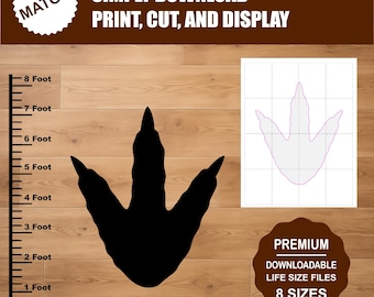 Dinosaur Footprint Template | Life Size Printable Pattern (Digital Download)