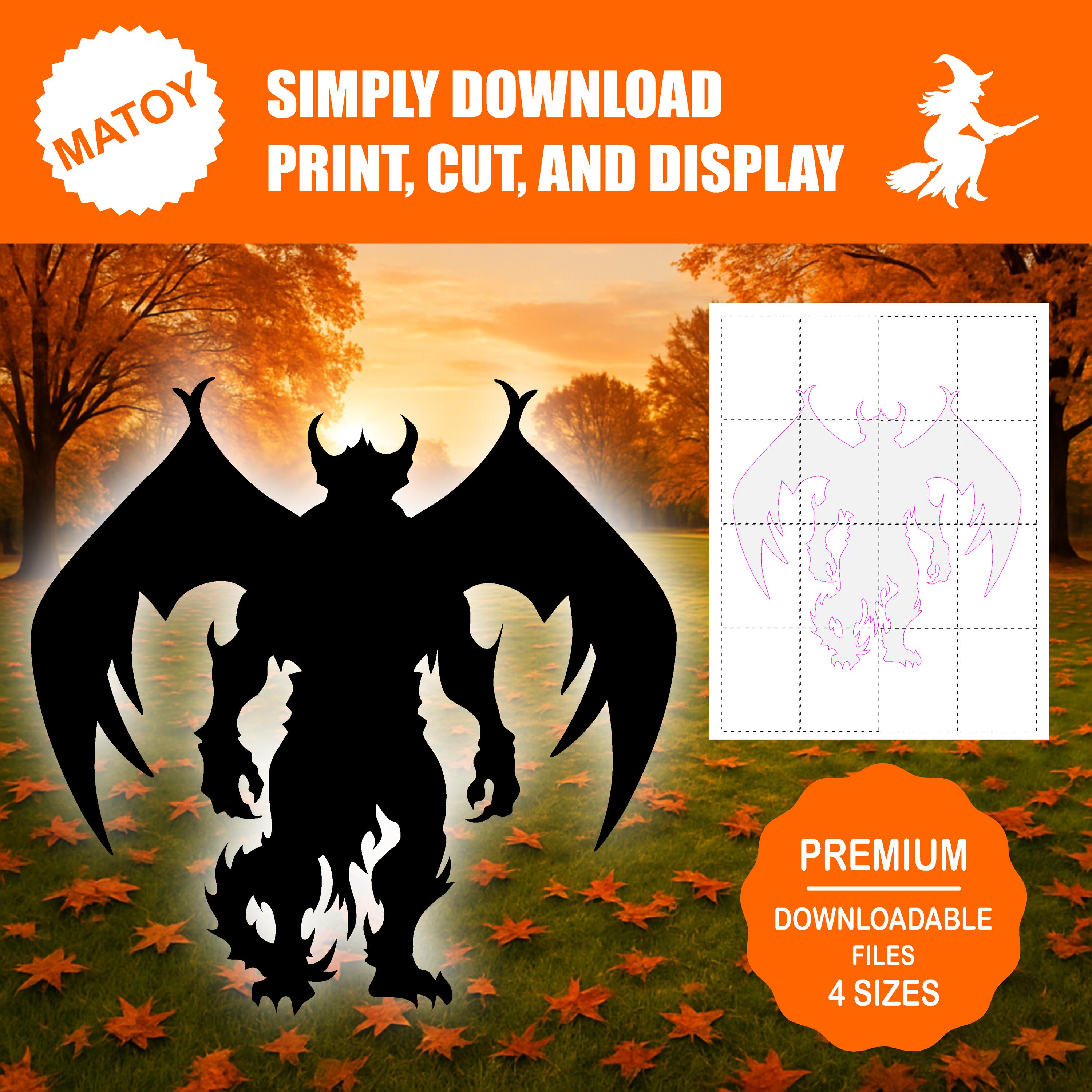 Gargoyle Silhouette Template | Halloween Decor (digital Download