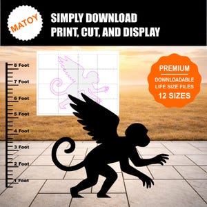 Flying Monkey Silhouette Template | Wizard of Oz Printable (Digital Download)