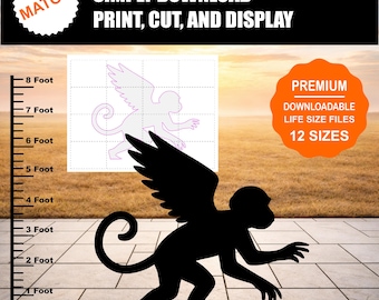 Flying Monkey Silhouette Template | Wizard of Oz Printable (Digital Download)
