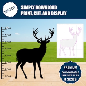 Buck Deer Silhouette Template | Standing Animal, Yard Art (Digital Download)