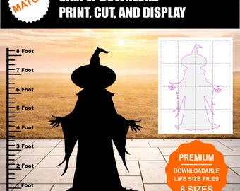 Witch Silhouette Template | Halloween Yard Art, Party Decor (Digital Download)