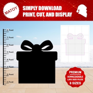 Simple Christmas Present Silhouette Template | Printable Holiday Decor (Digital Download)