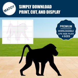 Baboon Silhouette Template | Safari Decor, Yard Art (Digital Download)