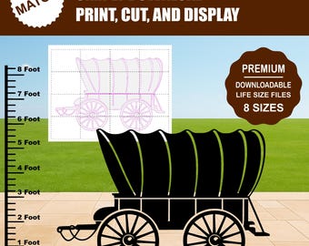 Chuck Wagon Silhouette Template | Farm & Equestrian Wall Decor | Life-Size Print-At-Home