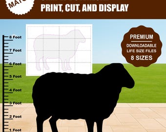 Plantilla de silueta de oveja / Recorte de animal de granja para decoración de jardín (Descarga digital)