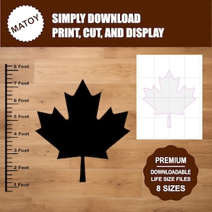 Canada Maple Leaf Silhouette Template | DIY Stencil and Decor (Digital Download)