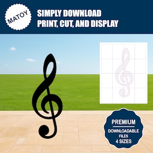 Treble Clef Silhouette Pattern | DIY Yard Art, Garden Decor (Digital Download)