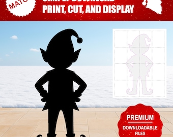 Christmas Elf Silhouette | DIY Yard Art, Party Decor (Digital Download)