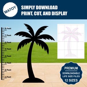 Palm Tree Silhouette Template | Tropical Printable Cutout (Digital Download)
