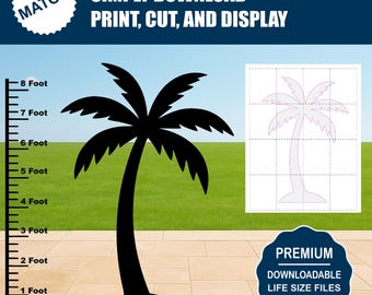Palm Tree Silhouette Template | Tropical Printable Cutout (Digital Download)
