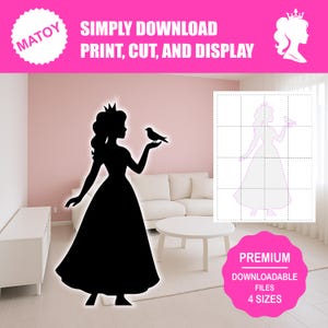 Fairy Tale Princess Party and Wall Decor | Printable Life-Size Silhouette | Trace & Cut Pattern for Yard Art, Garden Ideas and Event Display