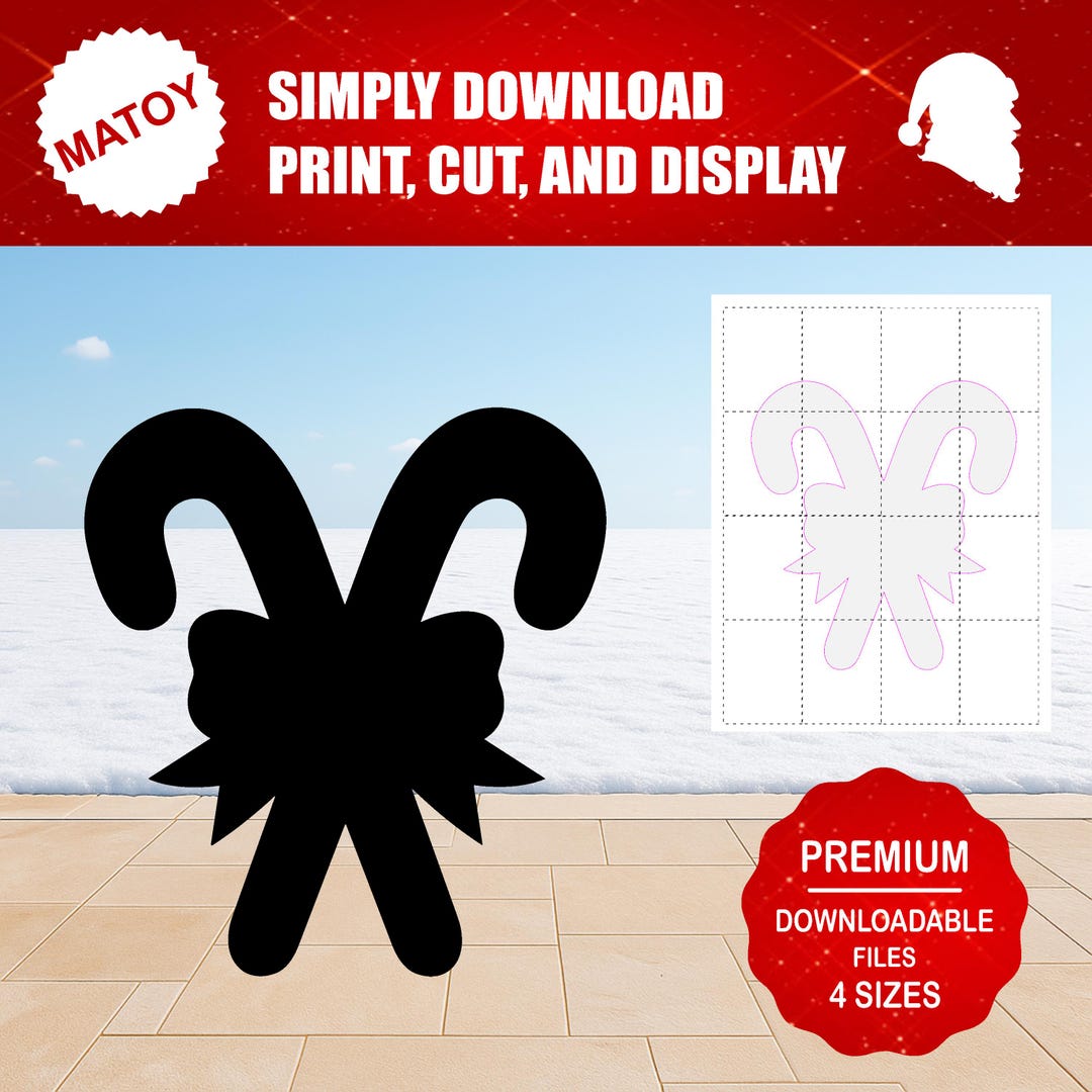 Candy Canes With Bow Christmas Party and Wall Decor | Printable Life ...