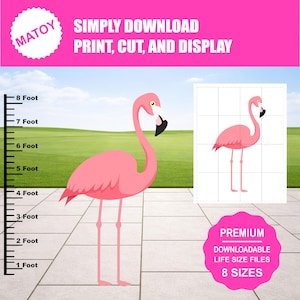 Flamingo Yard Art Stencil | Pool party and luau-themed decorations (Digital Download)