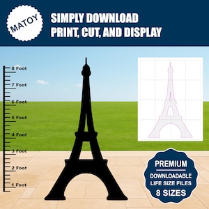 Plantilla de silueta de la Torre Eiffel / Decoración para fiesta en París (Descarga digital)