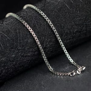 Unique Chain Box Necklace for Men in 925 Sterling Silver,  Masculine Chain, Viking Chain, Christmas Gift