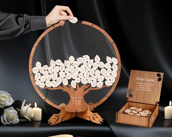 Funeral Guest Book Alternative |  Custom Wooden Memorial Guest Book: A Personalized Celebration of Life