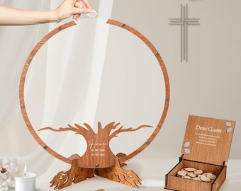 Funeral Guest Book Alternative |  Custom Wooden Memorial Guest Book: A Personalized Celebration of Life