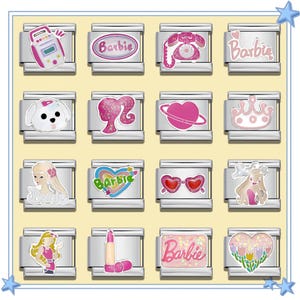 Romantic Pink Girl Heart Italian Charm Bracelet \ Italian Charms \ Italian Bracelet \ Vintage Italian Charm \ Charm for Bracelet