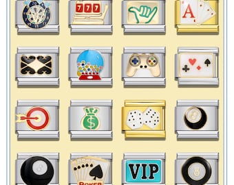 Pulsera con dijes italianos de Poker Entertainment \ Dijes italianos \ Pulsera italiana \ Dije italiano vintage \ Dije para pulsera