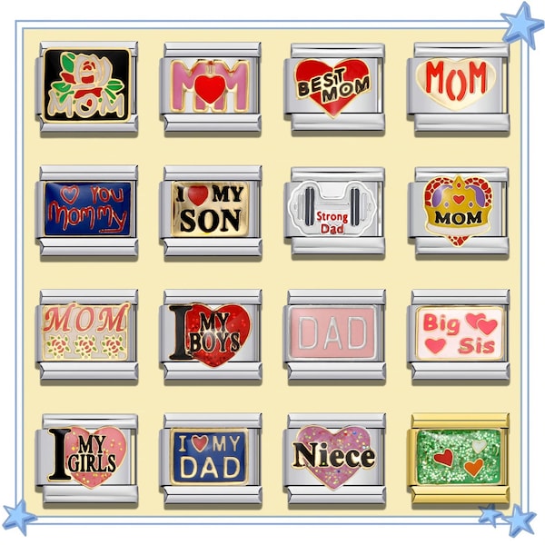 Family Member/MOM Italian Charm Bracelet \ Italian Charms \ Italian Bracelet \ Vintage Italian Charm \ Charm for Bracelet