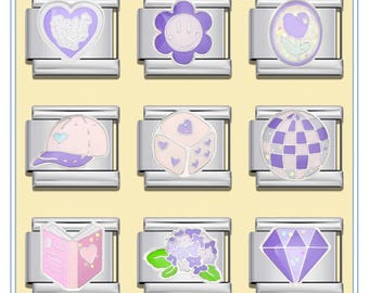 Italiaanse bedelarmband Purple Dream \ Italiaanse charmes \ Italiaanse armband \ Vintage Italiaanse charme \ Charm voor armband